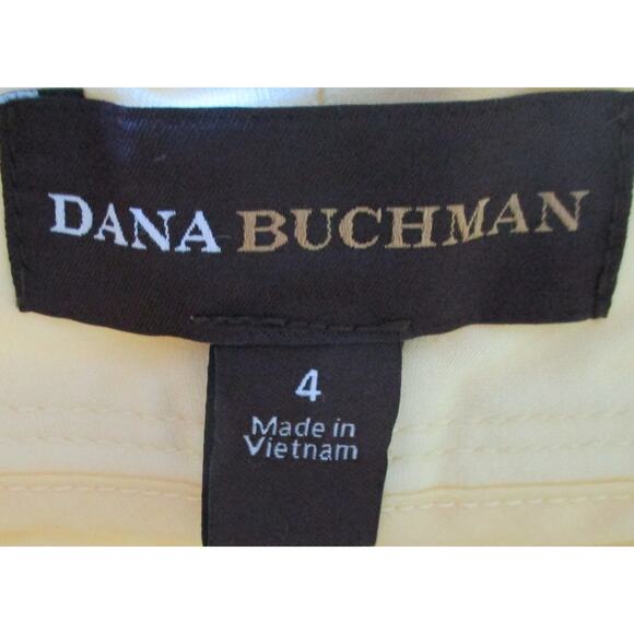 Dana Buchman Women's Yellow Mid Rise Straight Leg Zip Stretch Pants Size 4 - Picture 7 of 9